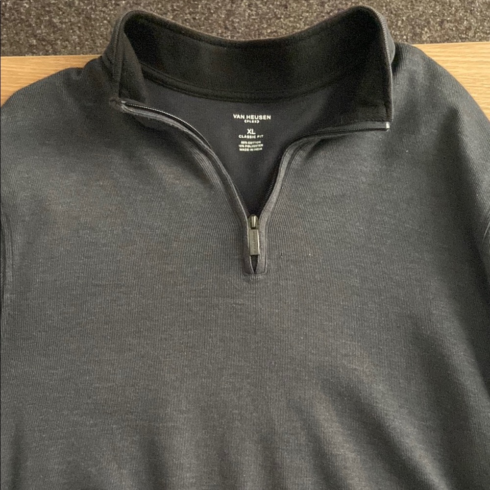 Van Heusen Gray Quarter-Zip Pullover